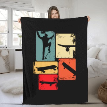 Discover Skater Skateboarder Skateboard For Youth Fleece Blankets