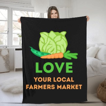 Discover Love Your Local Farmers Market Fleece Blankets
