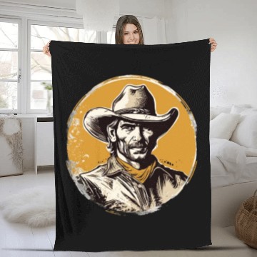 Discover Howdy Partner! Retro Vintage Wild West Cowboy Fleece Blankets