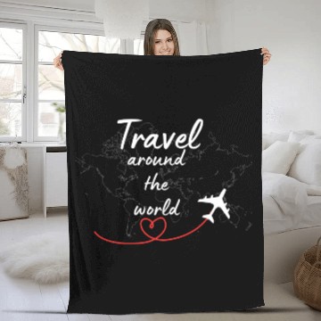 Discover Travel around the world Fleece Blankets