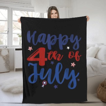 Discover Fireworks Happy 4th Of July US Flag American 4th Fleece Blankets