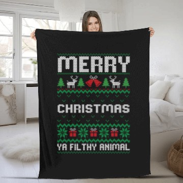 Discover Merry Animal Filthy Ya Ugly Family Fleece Blankets
