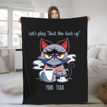 Discover Grumpy cat shut up Fleece Blankets