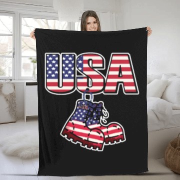 Discover God bless America the land of the free Fleece Blankets