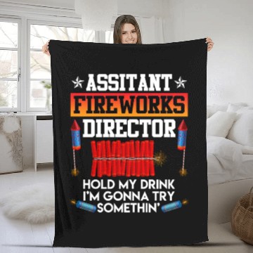 Discover Independence Day Assistant Fireworks Director USA Fleece Blankets