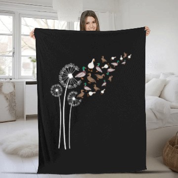 Discover Duck Dandelion Flower For Dandelions and Duckling Fleece Blankets