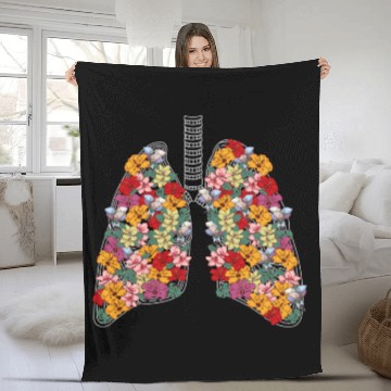 Discover Anatomical Lungs Flowers Medical Science Anatomy T Fleece Blankets