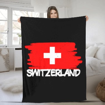 Discover Switzerland Flag Fleece Blankets