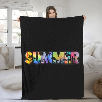 Discover Summer Vibes Fleece Blankets