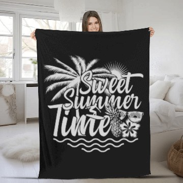 Discover Summer Vibes Fleece Blankets