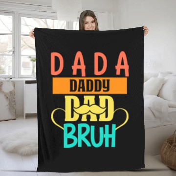 Discover Dada Daddy Dad Bruh Fathers Day Vintage Funny Fleece Blankets