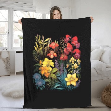 Discover Orchids Flowers Garden Blossom Orchid Lover Fleece Blankets