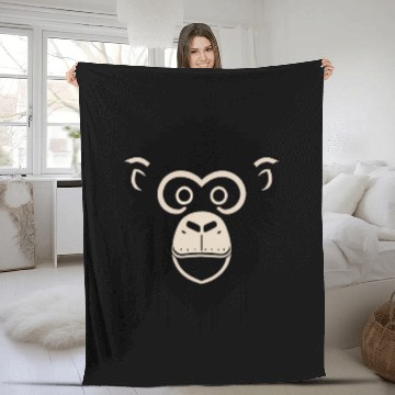 Discover monkey face Fleece Blankets