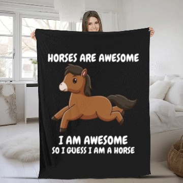 Discover Cute brown horse Fleece Blankets