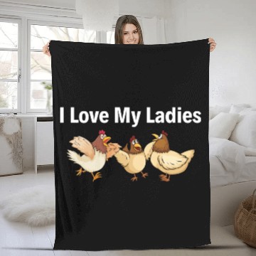 Discover I Love My Ladies Funny Farmers Chicken Fleece Blankets