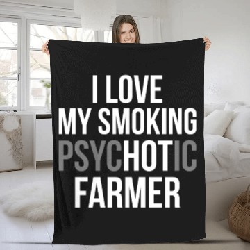 Discover I Love My Smoking Psychotic Farmer Proud Farmer T Fleece Blankets