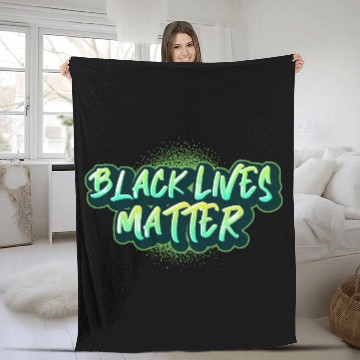 Discover Black Lives Matter Street Art Green Graffiti Fleece Blankets