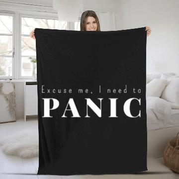 Discover DESIGNExcuse me I need to panic summer Fleece Blankets