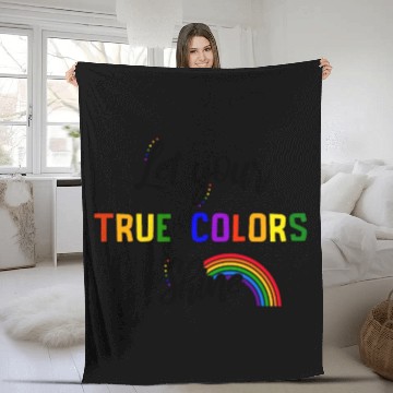 Discover Pride LGBT Love wins, we are queer and proud Fleece Blankets