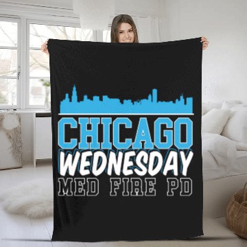 Discover Chicago Wednesday Med Fire Pd Chicago Skyline Fleece Blankets