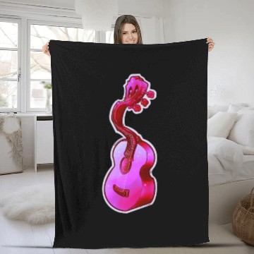 Discover Psychedelic Pink Acoustic Guitar Fleece Blankets