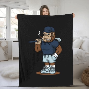 Discover Ape Golf Fleece Blankets