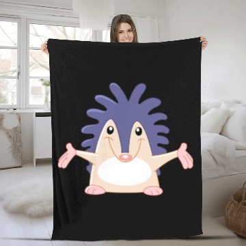 Discover Cheerful Hedgehog Fleece Blankets