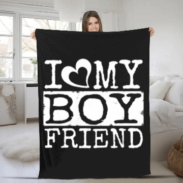 Discover I LOVE MY BOYFRIEND Fleece Blankets