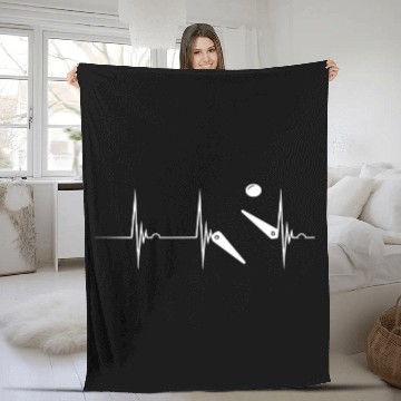 Discover Pinball Heartbeat Flipper Ekg Pulse Line Flipping Fleece Blankets