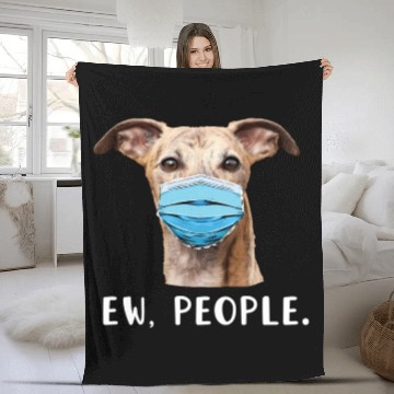 Discover Whippet Greyhound Dog Wearing Face Ew People Fleece Blankets