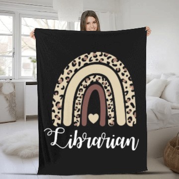 Discover Librarian Rainbow Boho Leopard Library Book Lover Fleece Blankets