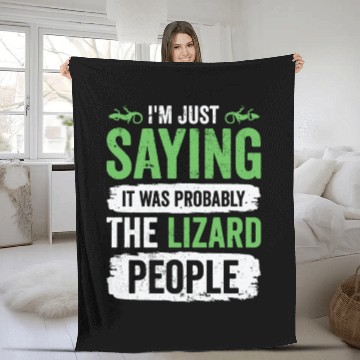 Discover Lizard Reptilian Agenda Conspiracy Theory Fleece Blankets