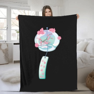 Discover Sakura Wind Chime Fleece Blankets