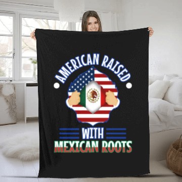 Discover American raised with Mexican roots Fleece Blankets