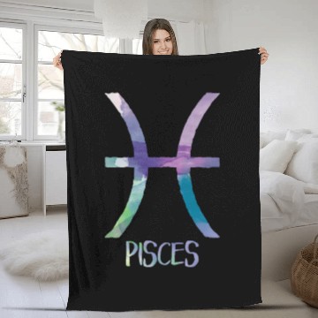 Discover Pisces Zodiac Symbol Astrology Fish Water Sign Fleece Blankets