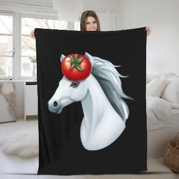 Discover Horse Head Tomato - Creative Horse & Vegetable Fleece Blankets