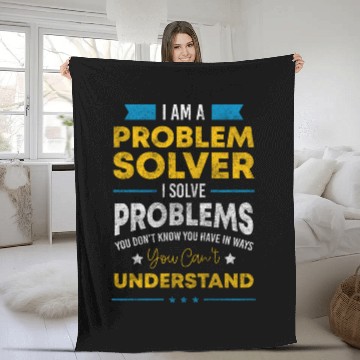Discover Not My Problem Solutions Sayings Positive Fleece Blankets