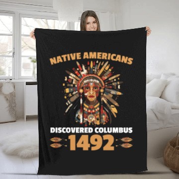 Discover Aboriginal Indians Indigenous Native American Day Fleece Blankets