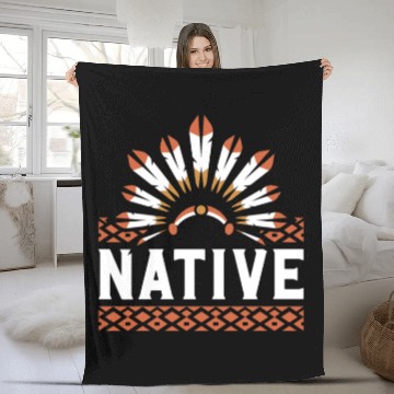 Discover Aboriginal Indians Indigenous Native American Day Fleece Blankets