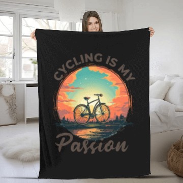 Discover Cycling Is My Passion Bicycle, Bike, Cycling Fleece Blankets