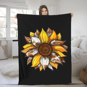 Discover Flower Sunshine Leopard Fleece Blankets