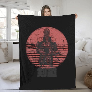 Discover Kendo In Japanese Kendo Fleece Blankets