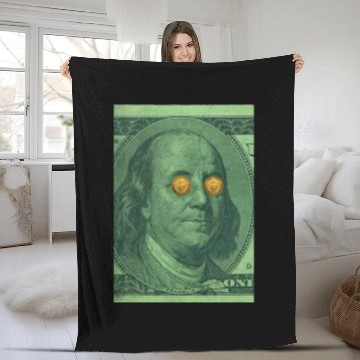Discover Benjamin Franklin Bitcoin Fleece Blankets