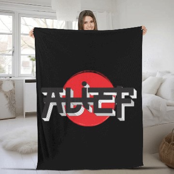Discover Alief Texas Japanese Hiragana Style W A T Houston Fleece Blankets