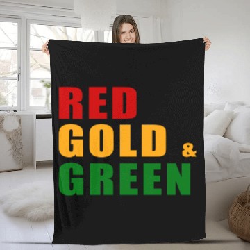 Discover Red, Gold & Green Fleece Blankets