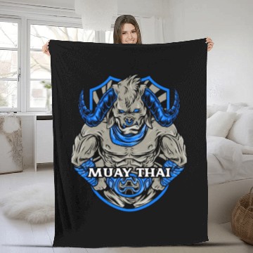 Discover Muay Thai Bull Jiu-Jitsu Title Belt Mma Kick Boxin Fleece Blankets