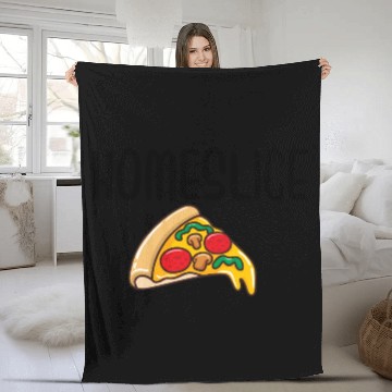 Discover Homeslice Pizza Pizza Merry Fleece Blankets