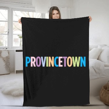 Discover Provincetown Massachusetts Colorful Vacation Fleece Blankets