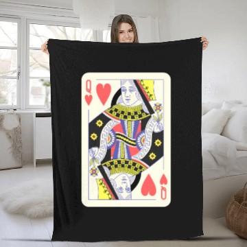 Discover Queen Of Hearts Playing Card Halloween Fleece Blankets