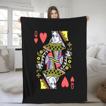 Discover Queen Of Hearts Playing Card Halloween S Fleece Blankets